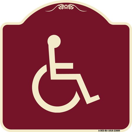 Signmission Large Handicapped Symbol Heavy-Gauge Aluminum Architectural Sign, 18" x 18", BU-1818-23889 A-DES-BU-1818-23889